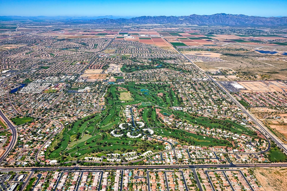 Litchfield,Park,Park,,Arizona,Aerial,View,Looking,West,With,The
