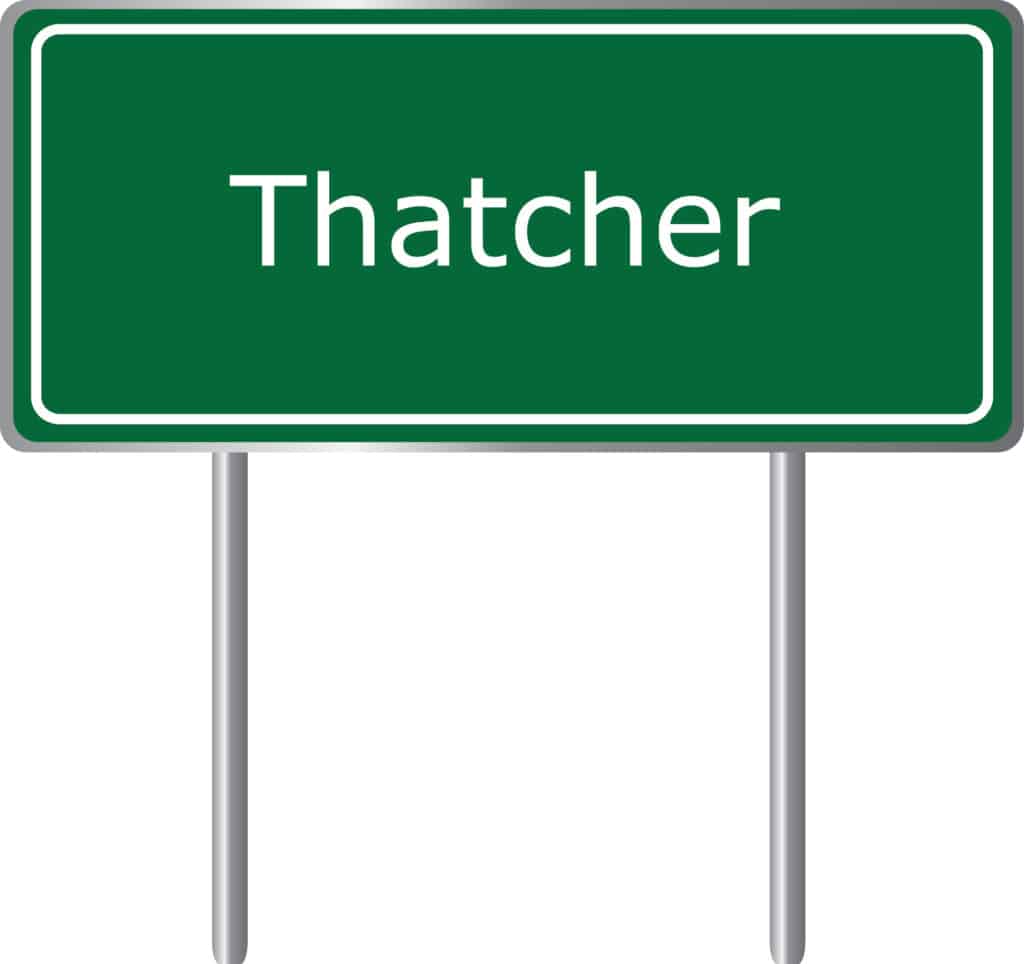 Thatcher,,Arizona,,,Road,Sign,Green,Vector,Illustration,,Road,Table,