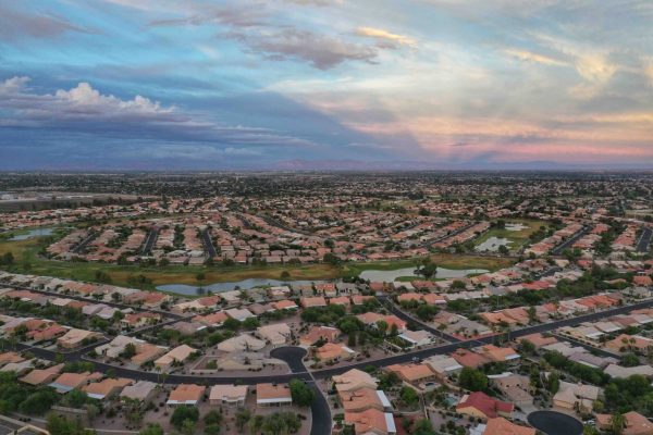 Arial view of a golf course community in Sun City, Arizona