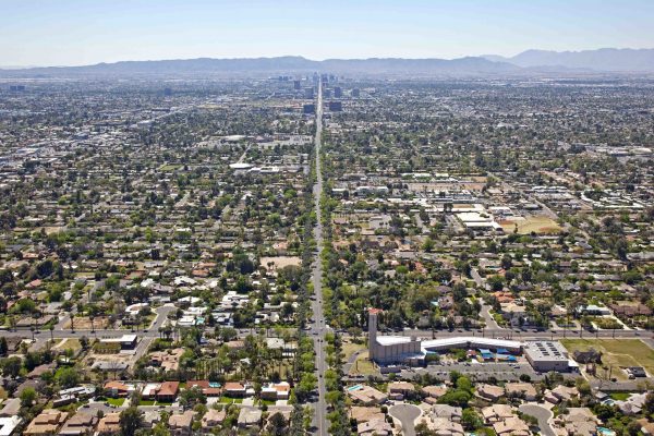 Central Avenue in Phoenix Arizona looking South from Glendale Avenue