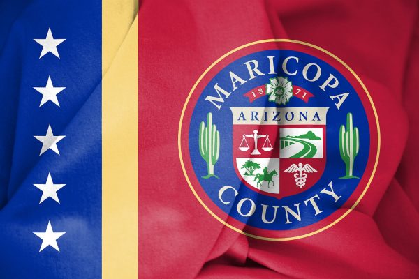 3D Flag of Maricopa County (Arizona) USA. 3D Illustration.