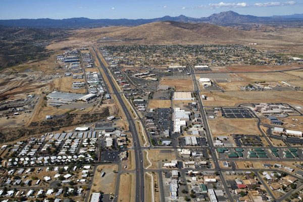 Aerial view of Prescott Valley looking West