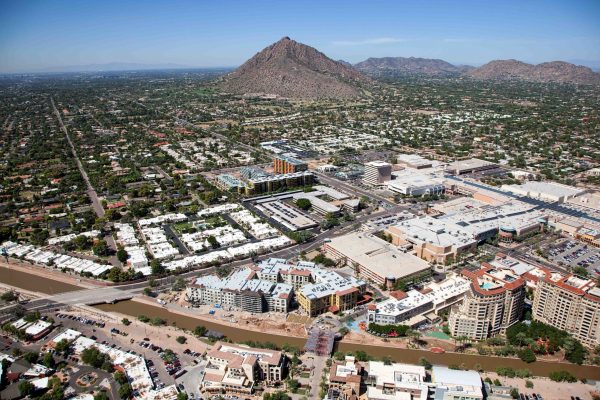 Growth in old town Scottsdale Arizona as viewed from above