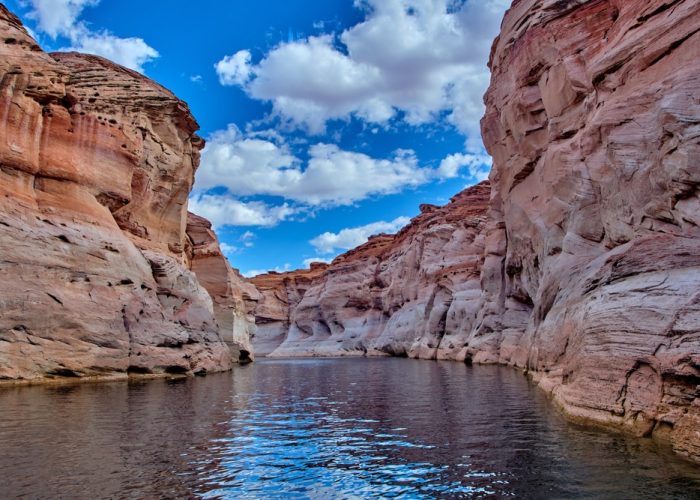 View,Of,Narrow,,Cliff-lined,Canyon,From,A,Boat,In,Glen