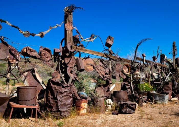 Decorated,Barbed,Wire,Fence.,Seen,From,Co,Hwy,125.,Chloride,